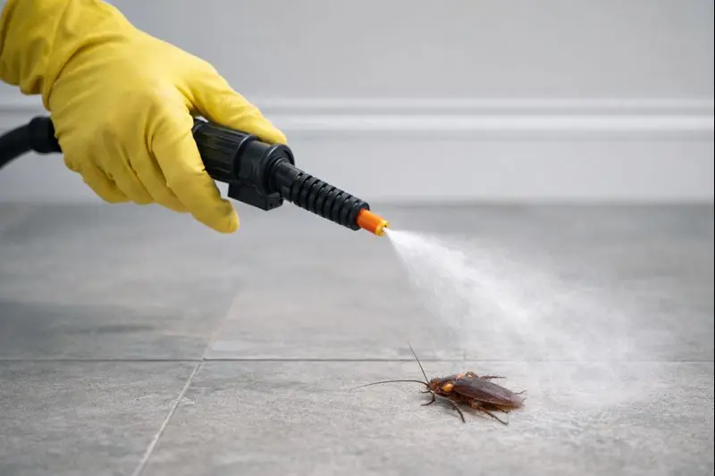 Профессиональная дезинсекция тараканов — обработка инсектицидом с помощью опрыскивателя
