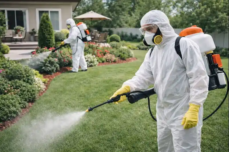 Обработка участка от клещей и комаров в Санкт-Петербурге: специалисты проводят дезинсекцию газона и клумб