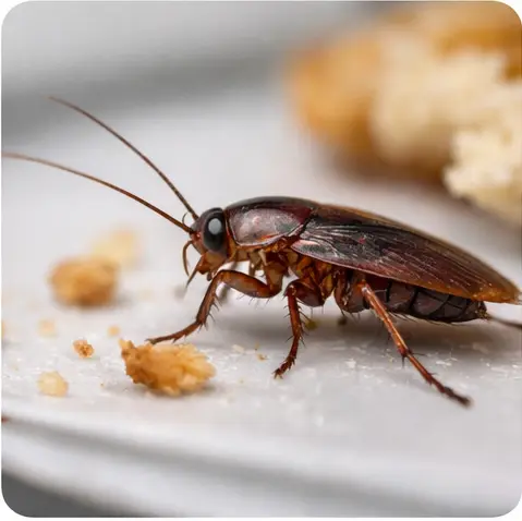 Крупный план таракана на светлой поверхности